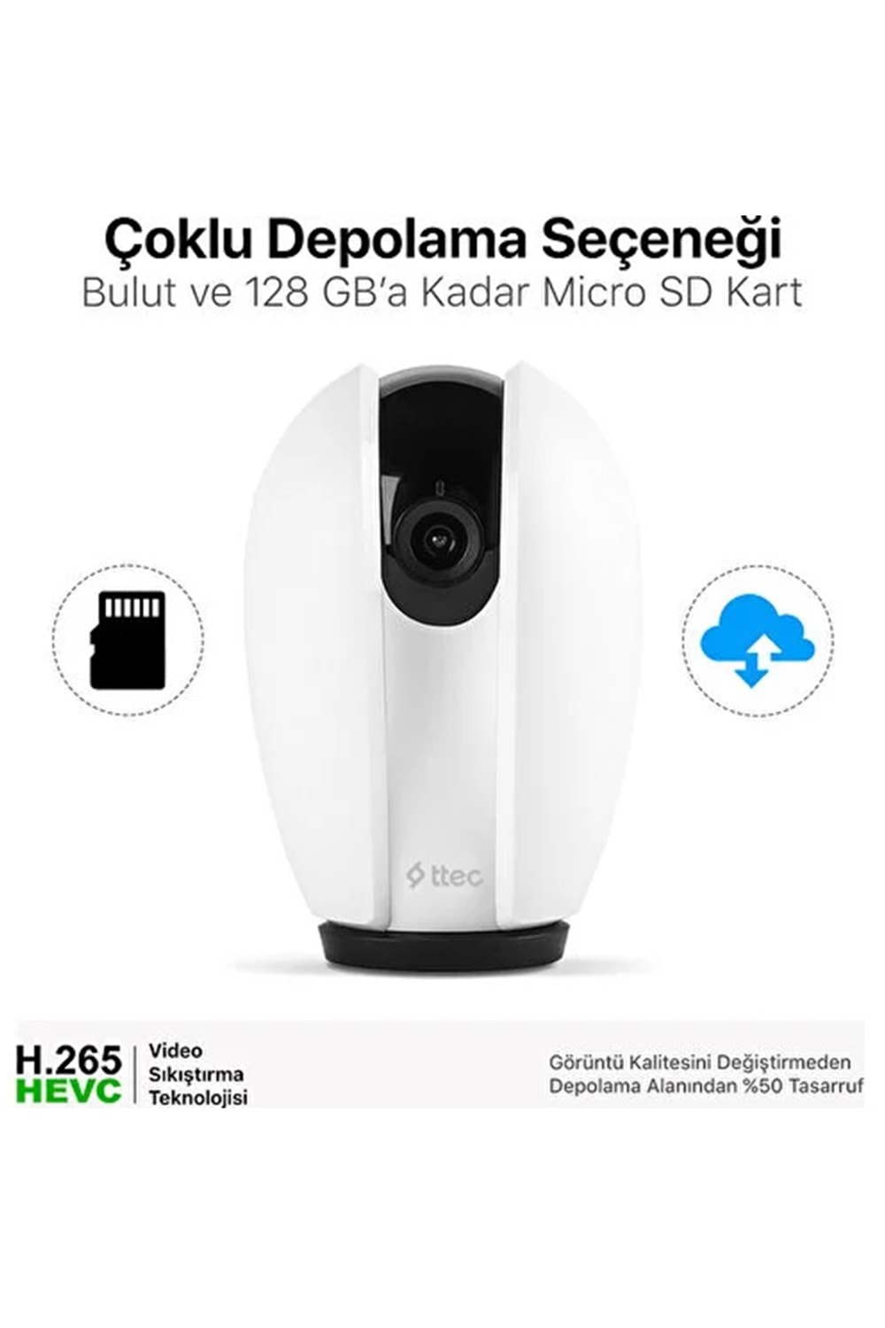 TTEC Wizi Pro Full Hd 360 Derece Tak Çalıştır Wi-fi Akıllı Kamera