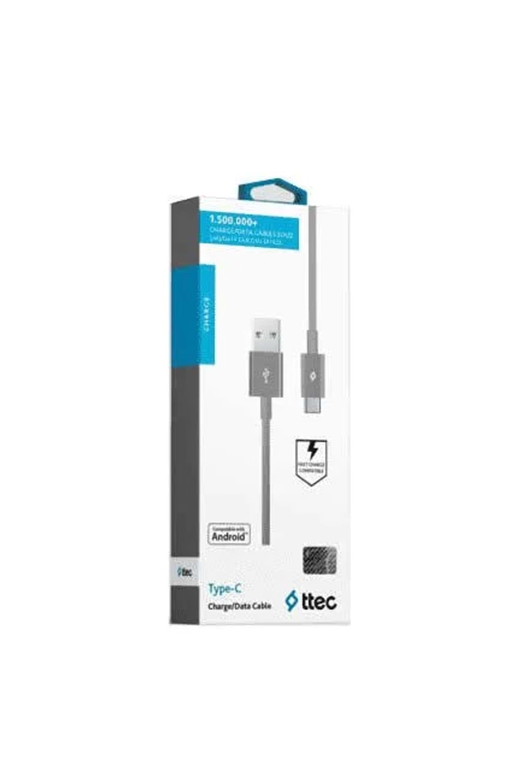 TTEC 2DK12GR TYPE-C SARJ KABLOSU GRI