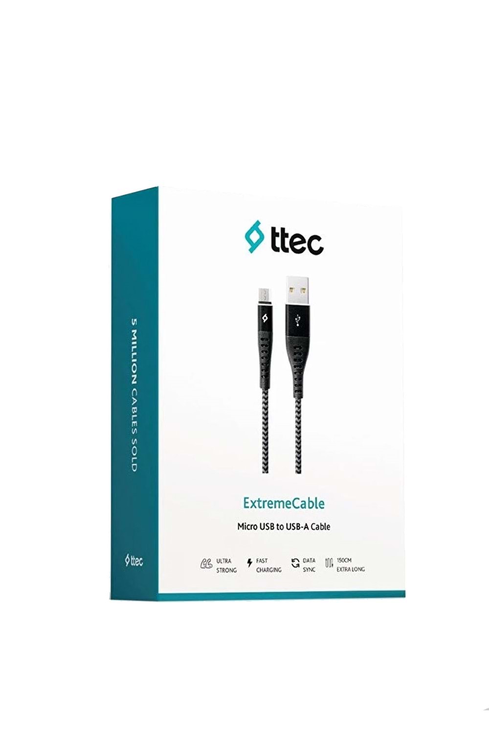 TTEC 2DKX03MS EXTREMECABLE EKSTRA DAYANIKLI MICRO USB SARJ KABLOSU SIYAH
