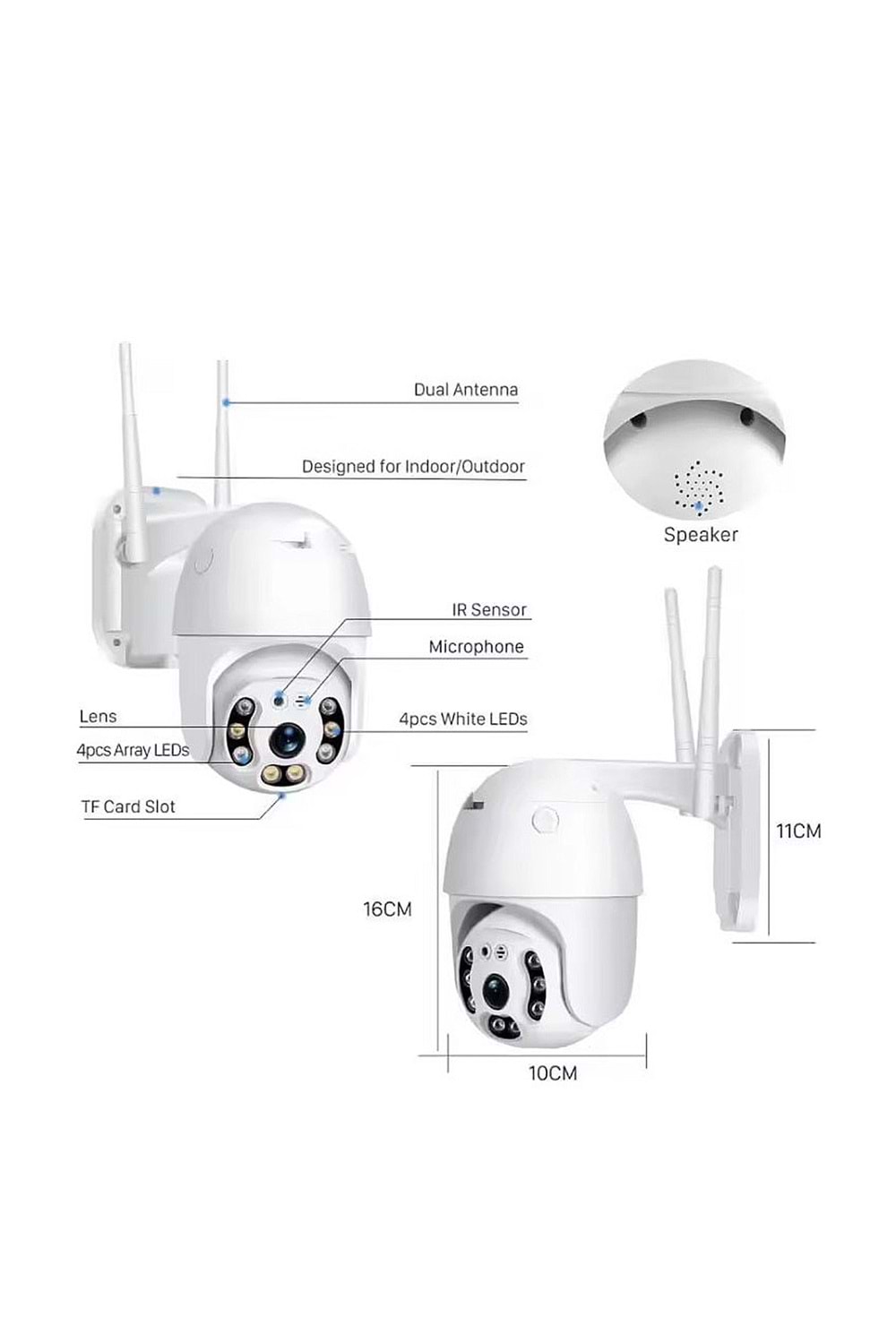 APRONX APX-WP70 3MP 2.8mm 8 LED WİFİ PTZ