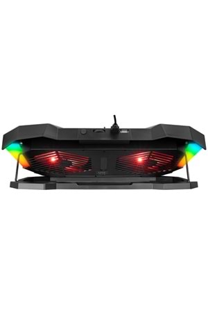 Addison Rampage AD-RC11 SPIDER Siyah 2 Fan 2 USB RGB Işıklı 15-17 Notebook Soğutucu Stand