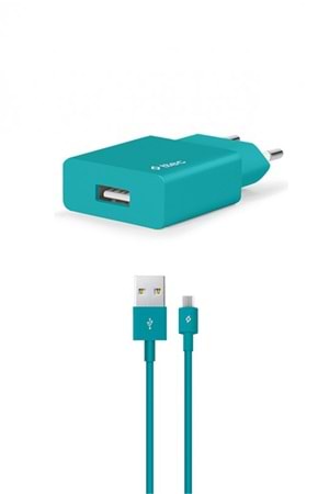 TTEC 2SCS20MTZ SMARTCHARGER 2.1A SEYAHAT ŞARJ ALETİ MİCRO USB KABLO TURKUAZ
