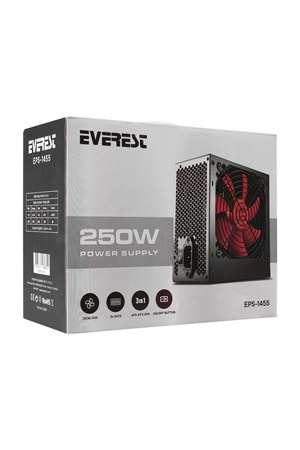 Everest EPS-1455 Peak-250W 12cm Fan 2* SATA 2* IDE ATX Power Supply